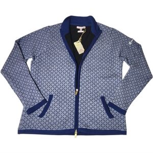 Peter Millar Womens Navy and White Geometric Jacket